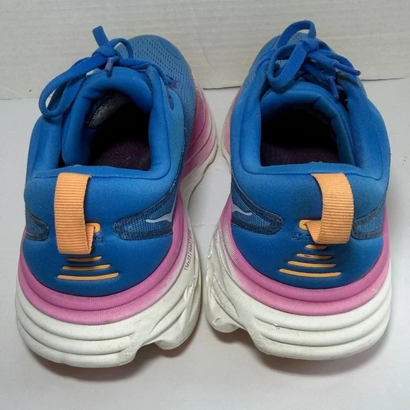 Hoka Women's Blue Running Shoes with Pink & Orange Accents Size 9.5B - Picture 4 of 8